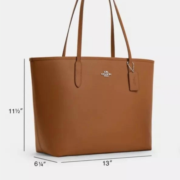 Coach City Zip Tote Bag in Dark Cherry - Picture 5 of 7